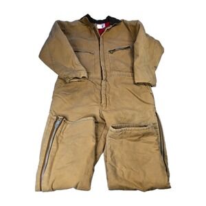Key Outerwear Mens Tan Canvas Insulated Workwear Coveralls Jumpsuit Large Short